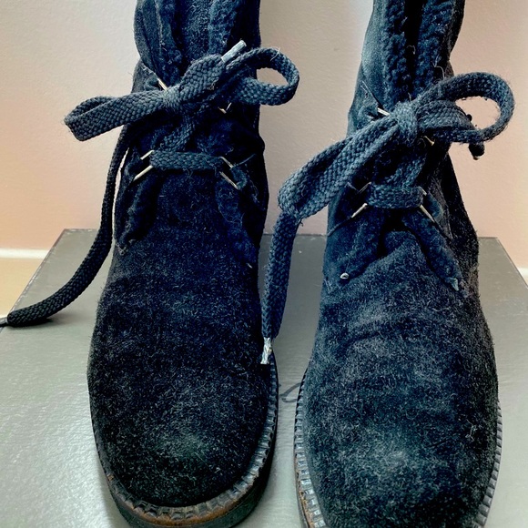 Browns women’s Suede Boots lace up Black - Picture 7 of 13